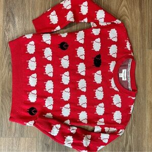 Parkhurst Red and White Crew Neck Sweater